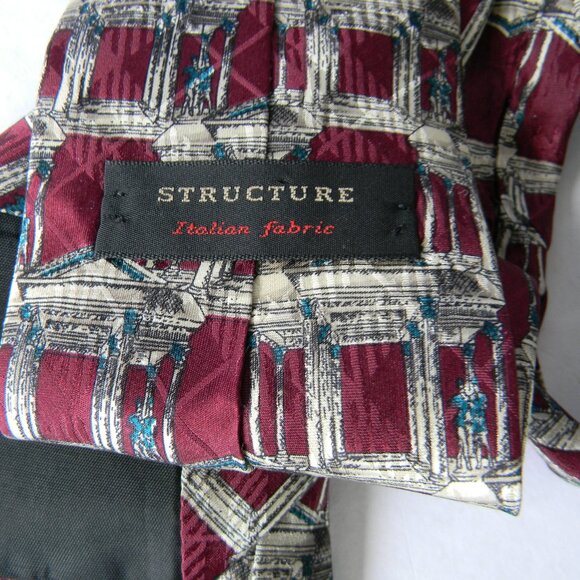 Vintage STRUCTURE SILK MADE IN USA ARCHITECT  Pattern  55” X 4” Wide - Picture 3 of 4